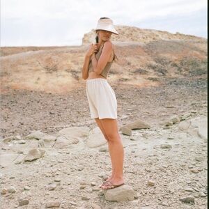 NWT Ozma Loie raw silk noil short, rosehip, XL